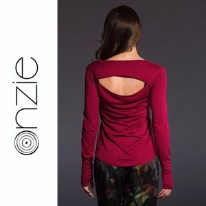 Onzie Hot Yoga Wave Striped Open Back Long Sleeve